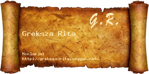 Greksza Rita névjegykártya
